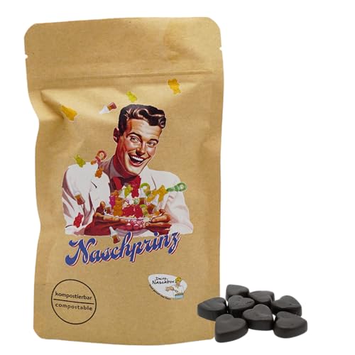 Deine Naschbox | Naschbeutel mit tollen Motiven | kompostierbar | Größe S | gefüllt mit 150g zuckerfreien Salzlakritz Herzen - Würzig - Aromatisch Deine Naschbox | Naschbeutel mit tollen Motiven | kompostierbar | Größe S | gefüllt mit 150g zuckerfreien Salzlakritz Herzen - Würzig - Aromatisch von PE ÄM
