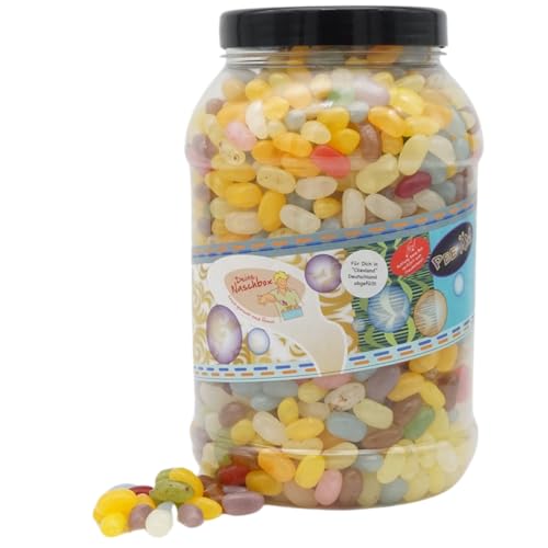 Deine Naschbox | Rexim Jelly Beans | 1,5 kg Big Pot | XXL Großpackung für Party, Candybar & als Geschenk - Gelatinefrei - Bunter Frucht-Mix von PE ÄM