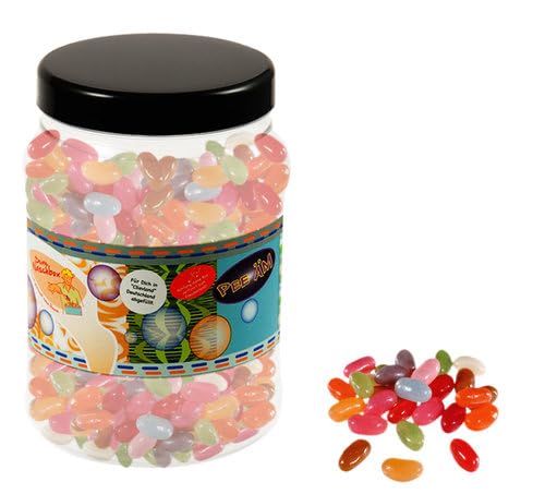 Deine Naschbox | Rexim Jelly Beans | 1kg Pot | XL Großpackung für Party, Candybar & als Geschenk - Gelatinefrei - Bunter Frucht-Mix von PE ÄM