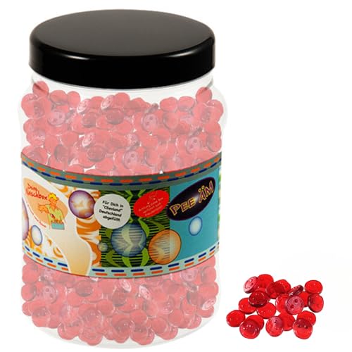 Deine Naschbox | Rote Fruchtgummi Smileys | 1kg Pot | XL Großpackung für Party, Candybar & als Geschenk - 10% Fruchtsaftanteil - Erdbeer Geschmack von PE ÄM