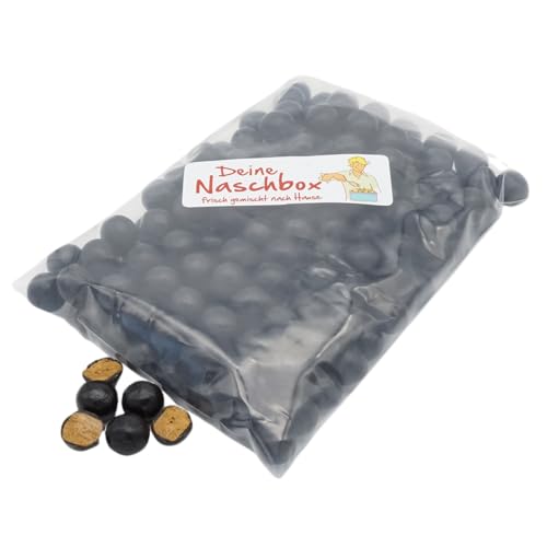 Deine Naschbox | Salmiak Lakritz Rondos | 1kg Nachfüllbeutel | Minimale Verpackung 100% recyclebar - XL Großpackung - Knackige Kugeln mit Salmiakpaste von PE ÄM