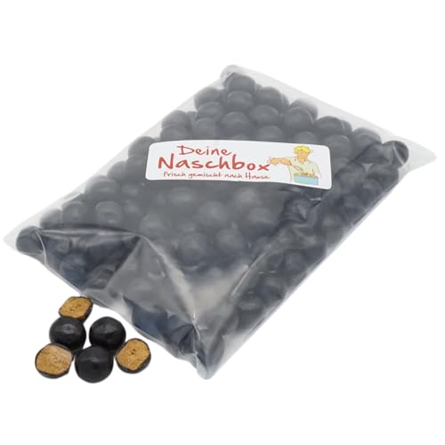 Deine Naschbox | Salmiak Lakritz Rondos | 500g Nachfüllbeutel | Minimale Verpackung 100% recyclebar - Großpackung - Knackige Kugeln mit Salmiakpaste von PE ÄM