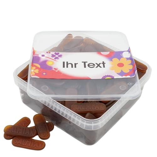 Deine Naschbox | Salmiak Lakritz Zungen | personalisierbar | 1kg Naschbox | XL Großpackung - Motive für viele Gelegenheiten - Geschenk - Würzig von PE ÄM