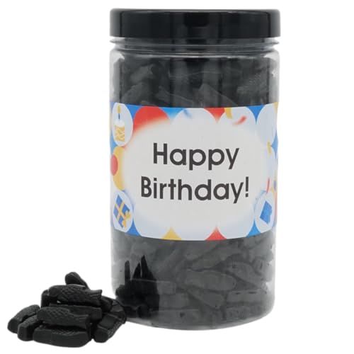 Deine Naschbox | Salzlakritz Fische extra stark | personalisierbar | 1kg Pot | XL Großpackung - Motive für viele Gelegenheiten - Geschenk von PE ÄM