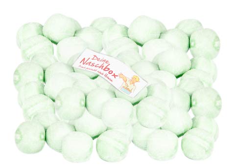 Deine Naschbox | Saure Apfel Bonbon Kugeln | 500g Nachfüllbeutel | Minimale Verpackung 100% recyclebar - Großpackung - Gelatinefrei - Brausefüllung von PE ÄM