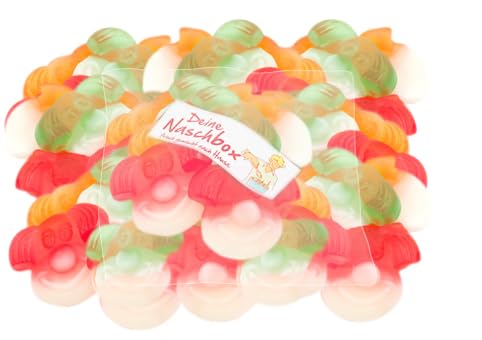 Deine Naschbox | Zuckerfreie Fruchtgummi Clowns | 1kg Nachfüllbeutel | Minimale Verpackung 100% recyclebar - XL Großpackung - Fruchtig - Bunt - Lustig von PE ÄM