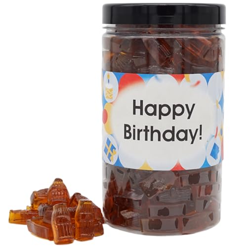 Deine Naschbox | Zuckerfreie Fruchtgummi Colafläschen - Neue Rezeptur | personalisierbar | 1kg Pot | Motive für viele Gelegenheiten - Geschenk von PE ÄM