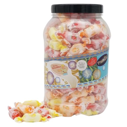 Deine Naschbox | Zuckerfreie Fruchtsaft-Toffees | 1kg Big Pot | XXL Fruchtbonbon Großpackung - Kaubonbons - Zitrone Orange & Erdbeer Geschmack Deine Naschbox | Zuckerfreie Fruchtsaft-Toffees | 1kg Big Pot | XXL Fruchtbonbon Großpackung - Kaubonbons - Zitrone Orange & Erdbeer Geschmack von PE ÄM