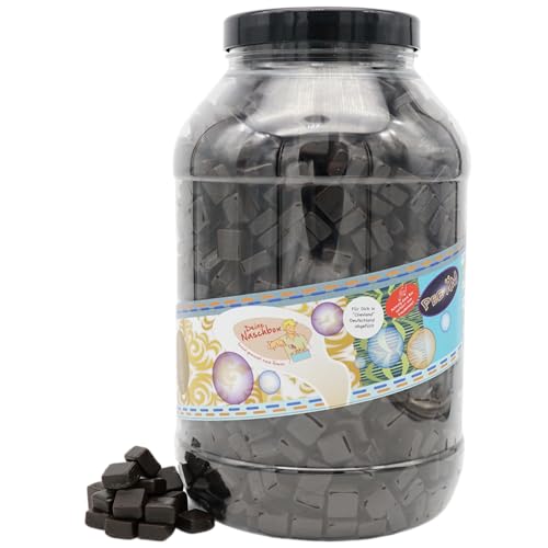 Deine Naschbox | Zuckerfreie Salzige Lakritz Kubusse | 3kg Mega Pot | XXL Großpackung für Party, Candybar & als Geschenk - Extra stark - Salmiakwürfel Deine Naschbox | Zuckerfreie Salzige Lakritz Kubusse | 3kg Mega Pot | XXL Großpackung für Party, Candybar & als Geschenk - Extra stark - Salmiakwürfel von PE ÄM