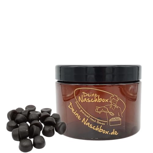 Deine Naschbox | Zuckerfreie Süße Lakritz Drops | 350g Pot | Pöttchen für Unterwegs, Mitbringsel & Geschenk - Softe süße Bollen - Lakritzspezialität von PE ÄM