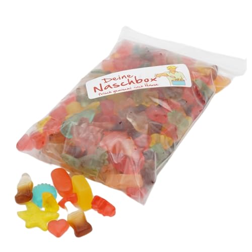 Deine Naschbox | Zuckerfreier Frucht & Weingummi Mix | 500g Nachfüllbeutel | Minimale Verpackung 100% recyclebar - XL Pack - 5 Sorten - Cola & Frucht Deine Naschbox | Zuckerfreier Frucht & Weingummi Mix | 500g Nachfüllbeutel | Minimale Verpackung 100% recyclebar - XL Pack - 5 Sorten - Cola & Frucht von PE ÄM