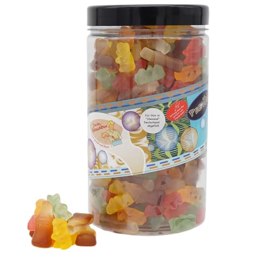 Deine Naschbox | Zuckerfreier Fruchtgummi 2er Mix#1 | 1kg Pot | XL Großpackung für Party, Candybar & als Geschenk - Bärchen - Cola Fläschchen von PE ÄM
