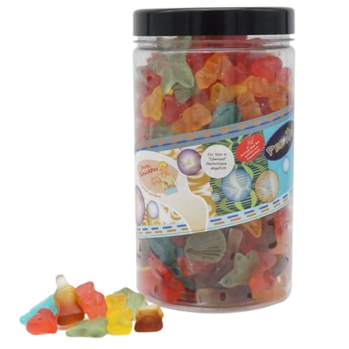 Deine Naschbox | Zuckerfreier Fruchtgummi 4 Sorten Mix | 1kg Pot | XL Großpackung für Party, Candybar & als Geschenk - Cola - Frucht von PE ÄM