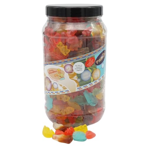 Deine Naschbox | Zuckerfreier Fruchtgummi 4 Sorten Mix | 2kg Big Pot | XXL Großpackung für Party, Candybar & als Geschenk - Cola - Frucht Deine Naschbox | Zuckerfreier Fruchtgummi 4 Sorten Mix | 2kg Big Pot | XXL Großpackung für Party, Candybar & als Geschenk - Cola - Frucht von PE ÄM