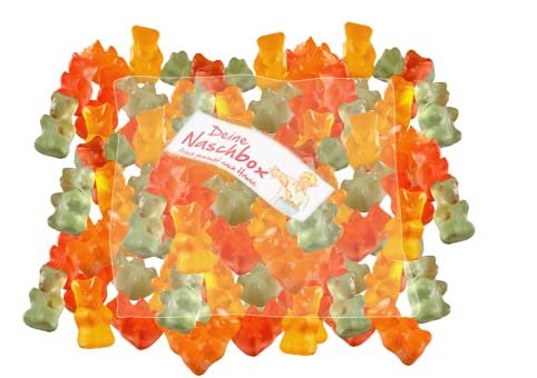 Deine Naschbox | Zuckerfreier Fruchtgummibärchen Mix | 1kg Nachfüllbeutel | Minimale Verpackung 100% recyclebar - XL Großpackung - Saftig - Fruchtig von PE ÄM