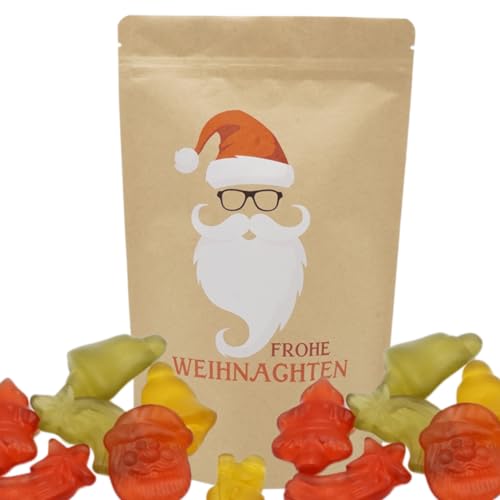 Santa Cool Beutel |Gefüllt mit 150g Fruchtgummi Weihnachtsmischung von PE ÄM