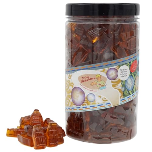 Deine Naschbox | Zuckerfreie Fruchtgummi Colafläschen | 1kg Pot | XL Großpackung für Party, Candybar & als Geschenk - Würziger Naschspaß von PE ÄM