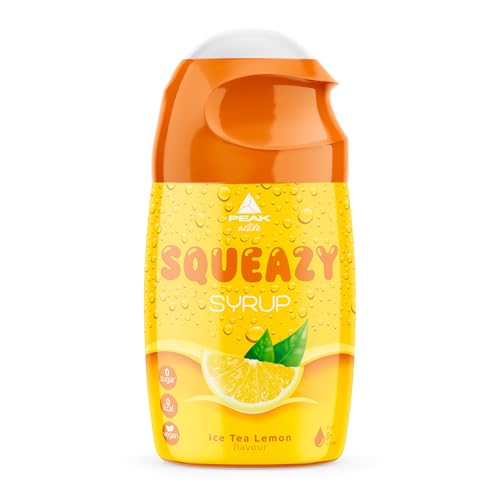 PEAK Squeazy Syrup - 65ml - Geschmack Ice Tea Lemon I für bis zu 8 l Fertiggetränk I zuckerfreier Sirup mit echtem Fruchtextrakt I vegan I zero Kalorien PEAK Squeazy Syrup - 65ml - Geschmack Ice Tea Lemon I für bis zu 8 l Fertiggetränk I zuckerfreier Sirup mit echtem Fruchtextrakt I vegan I zero Kalorien von PEAK