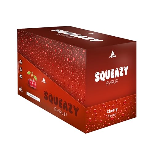 PEAK Squeazy Syrup - Display - 10 x 65ml - Geschmack Cherry I für bis zu 8 l Fertiggetränk I zuckerfreier Sirup mit echtem Fruchtextrakt I vegan I zero Kalorien PEAK Squeazy Syrup - Display - 10 x 65ml - Geschmack Cherry I für bis zu 8 l Fertiggetränk I zuckerfreier Sirup mit echtem Fruchtextrakt I vegan I zero Kalorien von PEAK