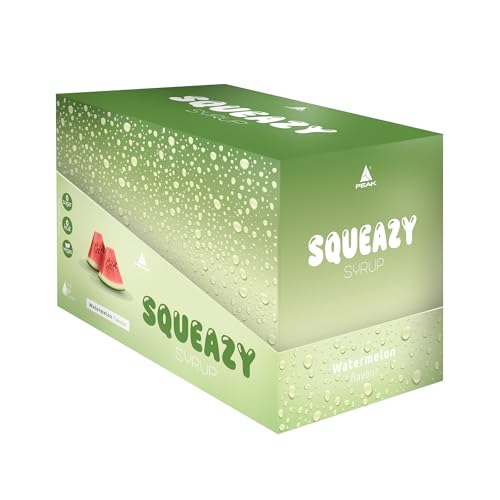 PEAK Squeazy Syrup - Display - 10 x 65ml - Geschmack Watermelon I für bis zu 8 l Fertiggetränk I zuckerfreier Sirup mit echtem Fruchtextrakt I vegan I zero Kalorien PEAK Squeazy Syrup - Display - 10 x 65ml - Geschmack Watermelon I für bis zu 8 l Fertiggetränk I zuckerfreier Sirup mit echtem Fruchtextrakt I vegan I zero Kalorien von PEAK