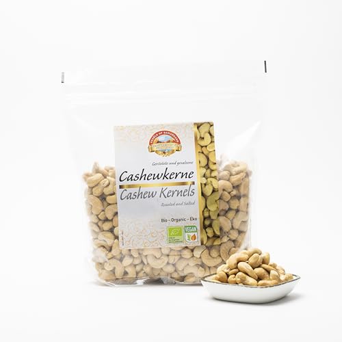 Pearls BIO Cashewkerne geröstet gesalzen 1000g - geröstete Cashews aus biologischem Anbau - leicht gesalzen von PEARLS OF SAMARKAND TREASURES OF THE SILK ROAD