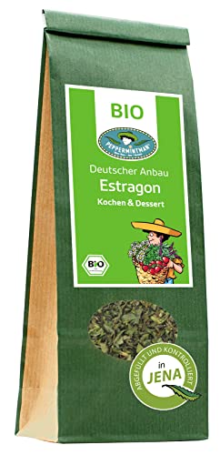 BIO Estragon 250g - Deutscher Anbau - Königin der feinen Küche - vielseitig für Soßen & Dips - raffiniert Würzen - PEPPERMINTMAN von PEPPERMINTMAN Oliver Neye - Jena / Germany