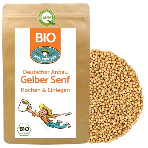 BIO Gelbe Senfkörner 1kg - Deutscher Anbau - Weißer Senf - Würzen & Senf herstellen - PEPPERMINTMAN von PEPPERMINTMAN Oliver Neye - Jena / Germany