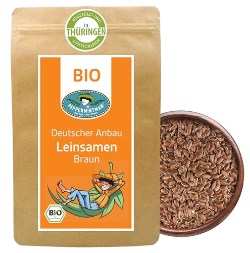 Bio Braune Leinsamen 1kg - ganze Körner - Braune Leinsaat aus deutschem Anbau - PEPPERMINTMAN von PEPPERMINTMAN Oliver Neye - Jena / Germany