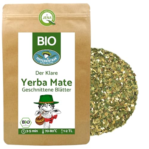 Bio Mate Tee, Grün 250g - Organic Green Yerba Mate Medium Cut - Der Klare - vom brasilianischen Familienbetrieb - PEPPERMINTMAN von PEPPERMINTMAN Oliver Neye - Jena / Germany