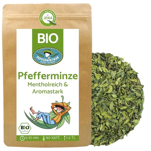 Bio Pfefferminztee 500g - mentholreich & aromastark - europäischer Anbau vom Familienbetrieb - lose und getrocknet - PEPPERMINTMAN von PEPPERMINTMAN Oliver Neye - Jena / Germany