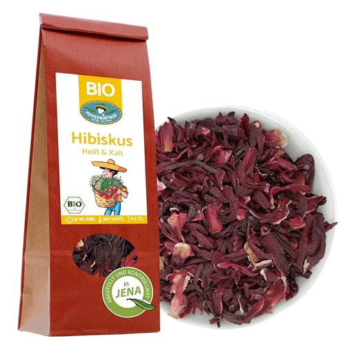 Bio Rote Hibiskusblüten ganz getrocknet 1kg - Hibiskus Früchtetee - Heiß und Kalt - 4 Jahreszeitentee - PEPPERMINTMAN von PEPPERMINTMAN Oliver Neye - Jena / Germany