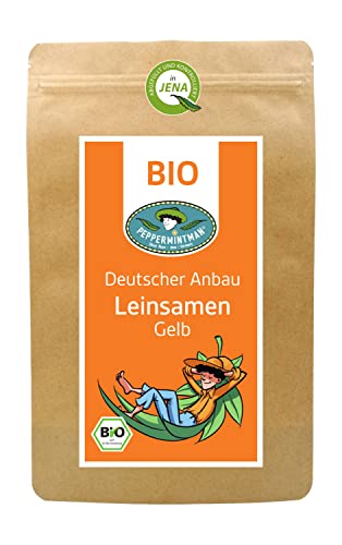 Bio goldene Leinsamen 1kg - ganze Körner - goldgelbe Leinsaat aus deutschem Anbau - PEPPERMINTMAN von PEPPERMINTMAN Oliver Neye - Jena / Germany