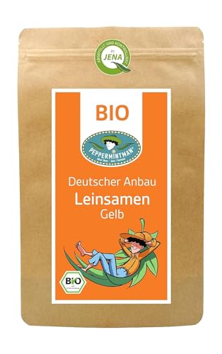 Bio goldene Leinsamen 300g - ganze Körner - goldgelbe Leinsaat aus deutschem Anbau - PEPPERMINTMAN von PEPPERMINTMAN Oliver Neye - Jena / Germany