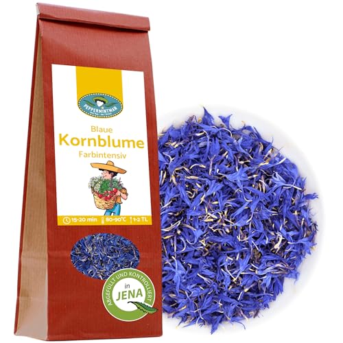 Blaue Kornblume 60g - Bio Qualität - Ganze Kornblumenblüten perfekt für Tee - Bitter- und Gerbstoffe - PEPPERMINTMAN von PEPPERMINTMAN Oliver Neye - Jena / Germany