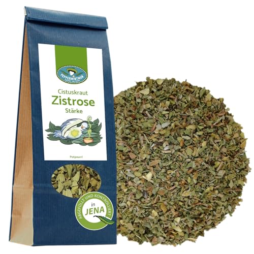 Zistrosentee 60g - hocharomatisch - Cistus Incanus lose getrocknet - Premium Wohlschmeckender Cistus-Tee - Abgefüllt und kontrolliert in Thüringen - PEPPERMINTMAN von PEPPERMINTMAN Oliver Neye - Jena / Germany