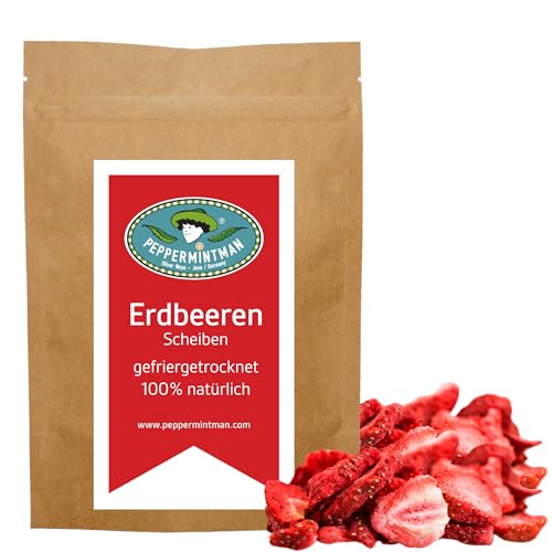 Erdbeer Scheiben gefriergetrocknet - 200g - 100% Frucht & Geschmack - PEPPERMINTMAN von PEPPERMINTMAN Oliver Neye - Jena / Germany