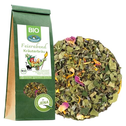 NEU: Bio Feierabend-Kräuterbräu (30g) Natürlicher Wohlfühl-Kräutertee mit Rosenblüten, Apfelminze, Himbeerblättern, Ringelblumen,. Natürlich sanfte Mischung für entspannte Momente von PeppermintMan von PEPPERMINTMAN Oliver Neye - Jena / Germany