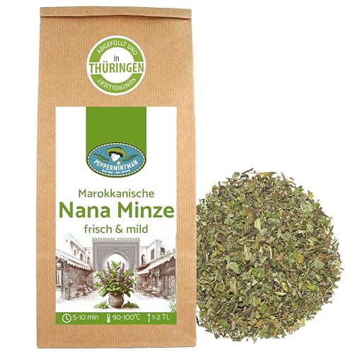 Nana Minze Tee 1000g - Aromastarke Marokkanische Minze aus nachhatligem Anbau I Spearmint, Krauseminze I PeppermintMan von PEPPERMINTMAN Oliver Neye - Jena / Germany