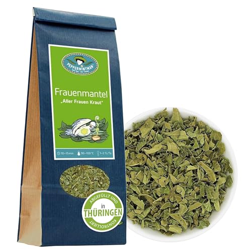 Frauenmanteltee 60g - hocharomatische Frauenmantelblätter - 'Aller Frauen Kraut' - 100% naturbelassen, Kräutertee von PEPPERMINTMAN Oliver Neye - Jena / Germany