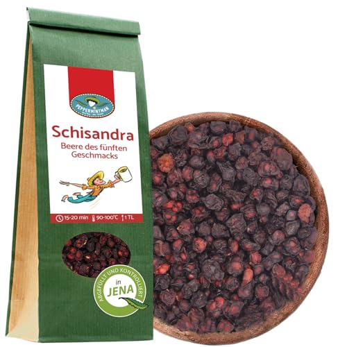 Schisandra Beeren ganz 150g - Handverlesene Schisandrabeeren als Snack, wohlschmeckenden Tee oder Zutat für viele Speisen - PEPPERMINTMAN von PEPPERMINTMAN Oliver Neye - Jena / Germany