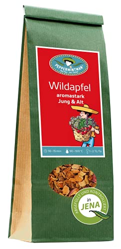 Wildapfel Tee – aromaintensiver Apfeltee - für JUNG & ALT - HEISS & KALT - PEPPERMINTMAN – Fruchtig (60g) von PEPPERMINTMAN Oliver Neye - Jena / Germany