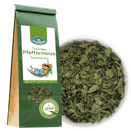 Thüringer Pfefferminztee 200g - aromatischer Haustee - Grobschnitt - Thüringer Pfefferminze - naturbelassen - PEPPERMINTMAN von PEPPERMINTMAN Oliver Neye - Jena / Germany