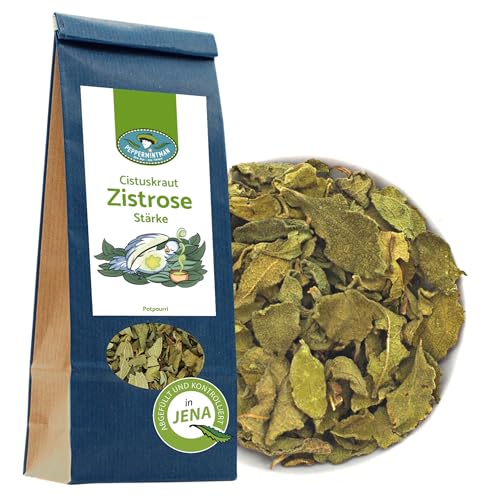 Zistrosentee 250g - hocharomatisch - Cistus Incanus lose getrocknet - Premium Wohlschmeckender Cistus-Tee - Abgefüllt und kontrolliert in Thüringen - PEPPERMINTMAN von PEPPERMINTMAN Oliver Neye - Jena / Germany