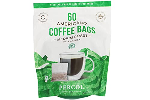 Percol Americano Medium Roast Coffee 100% Arabica Ready To Drink Bags – 60 x 8 g von PERCOL