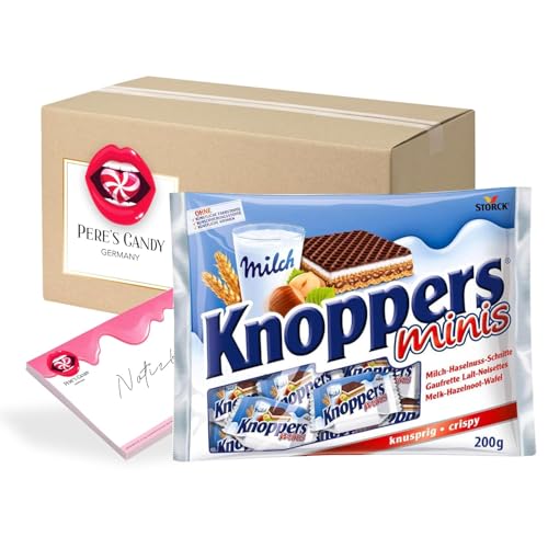 Pere's Candy Bundle für 1 x Knoppers Minis im Beutel 200g Waffelschnitte + Pere's Candy Notepad DIN A7-25 Blatt von PERE’S CANDY