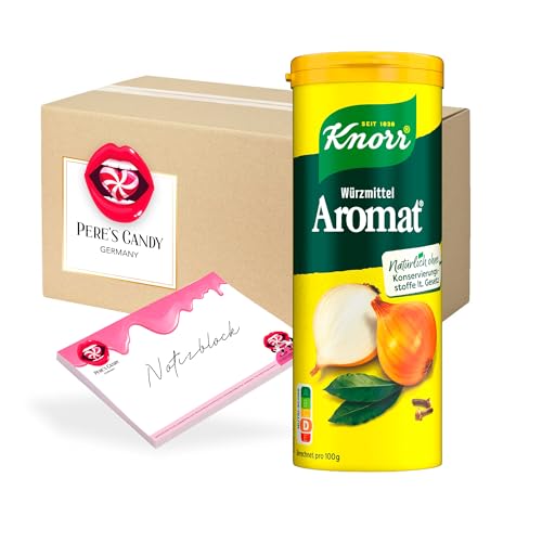 Pere's Candy Bundle für 12 x 100 g Knorr Aromat Universal-Würzmittel Streuer ohne Konservierungsstoffe + Pere's Candy Notepad DIN A7-25 Blatt von PERE’S CANDY
