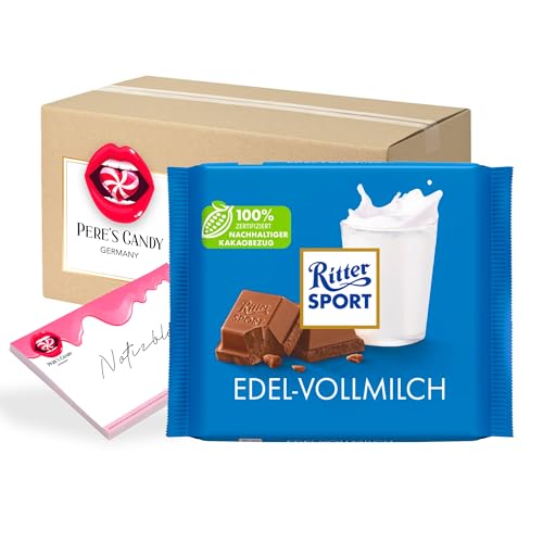 Pere's Candy Bundle für 12 x 100g Edel-VollmilchschokoladeTafel + Pere's Candy Notepad DIN A7-25 Blatt von PERE’S CANDY