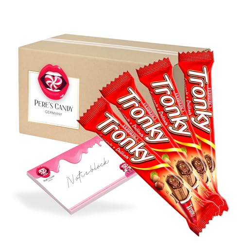 Pere's Candy Bundle für 12 x 18 g FERRERO Tronky Riegel - Haselnuss Schokoriegel - Schoko waffeln + Pere's Candy Notepad DIN A7-25 Blatt von PERE’S CANDY