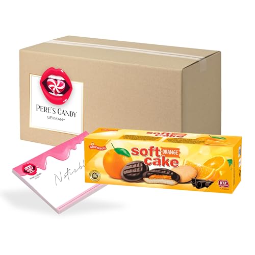 Pere's Candy Bundle für 12erPack Griesson Soft Cake Orange 150g mit Fruchtfüllung aus Orangensaft - Schokolade + Pere's Candy Notepad DIN A7-25 Blatt von PERE’S CANDY
