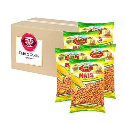 5er Pack (5 x 500 g) Mais geröstet und gesalzen • Maissnack extra knusprig von Pere's Candy® Box mit Geschenk von PERE’S CANDY